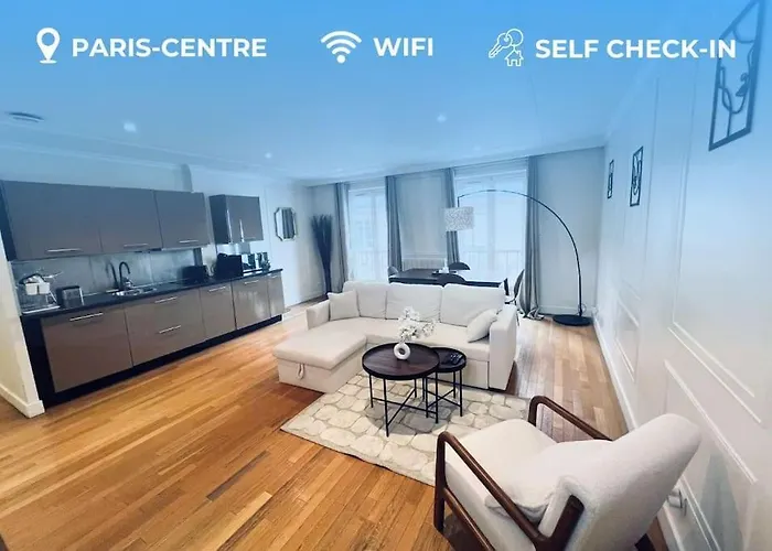 Paris T2 Deco Moderne, Wifi, Proche Champs-Elysees